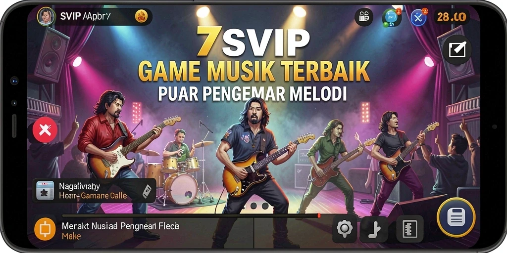 Tampilan gameplay menarik di 7SVIP saat mengikuti irama musik.