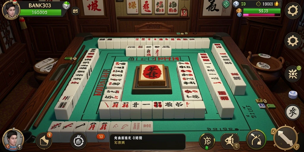 Tampilan menarik dari gameplay BANK303 yang menunjukkan suasana pertandingan Mahjong.