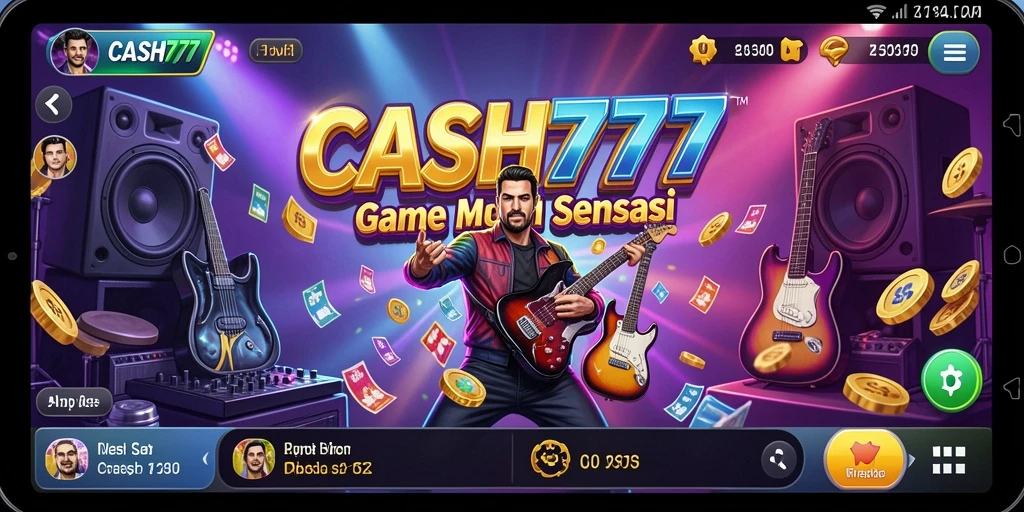 Screenshot menunjukkan gameplay CASH777 yang seru dan penuh musik.