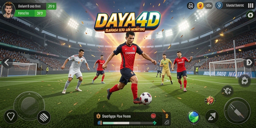 Tangkapan layar gameplay DAYA4D dengan momen aksi olahraga yang mendebarkan.