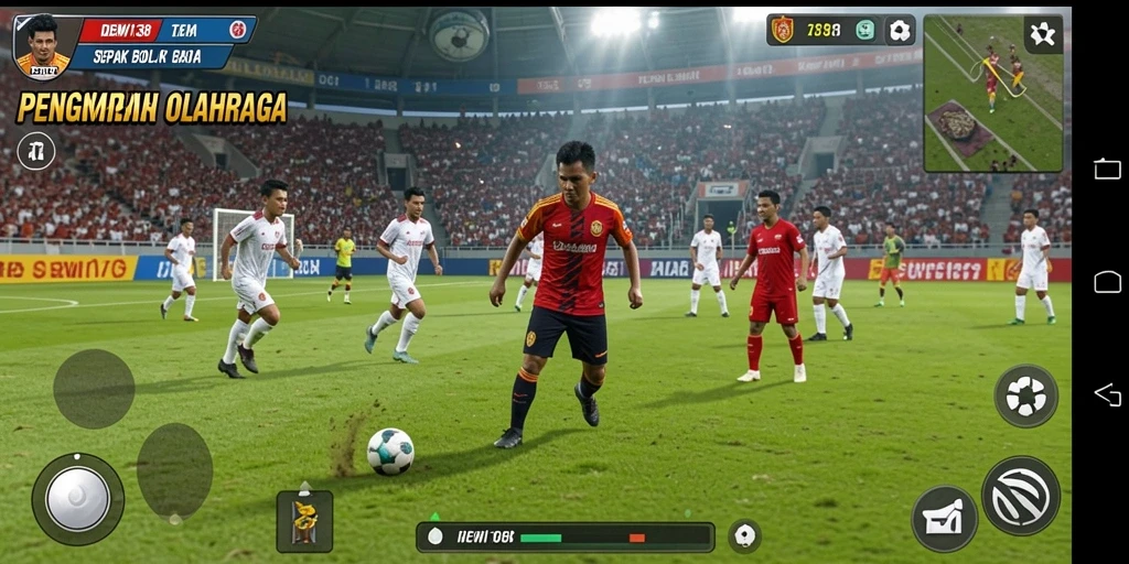 Tampilan gameplay menarik dari DEWI138 yang penuh aksi sepak bola.