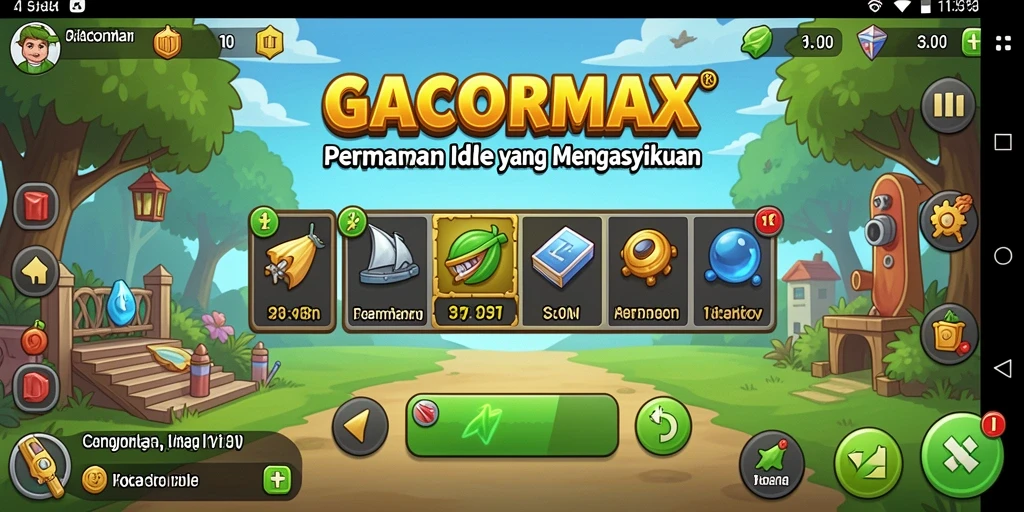 Tampilan gameplay <strong>GACORMAX</strong> dengan elemen idle yang menarik.