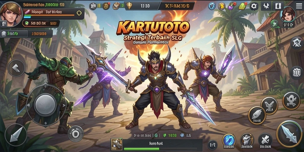 Tangkapan layar gameplay KARTUTOTO yang menampilkan strategi peperangan yang seru.