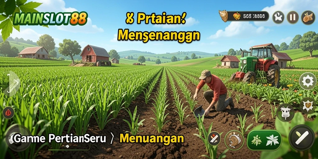 Tampilan gameplay seru dalam dunia pertanian yang menawan.