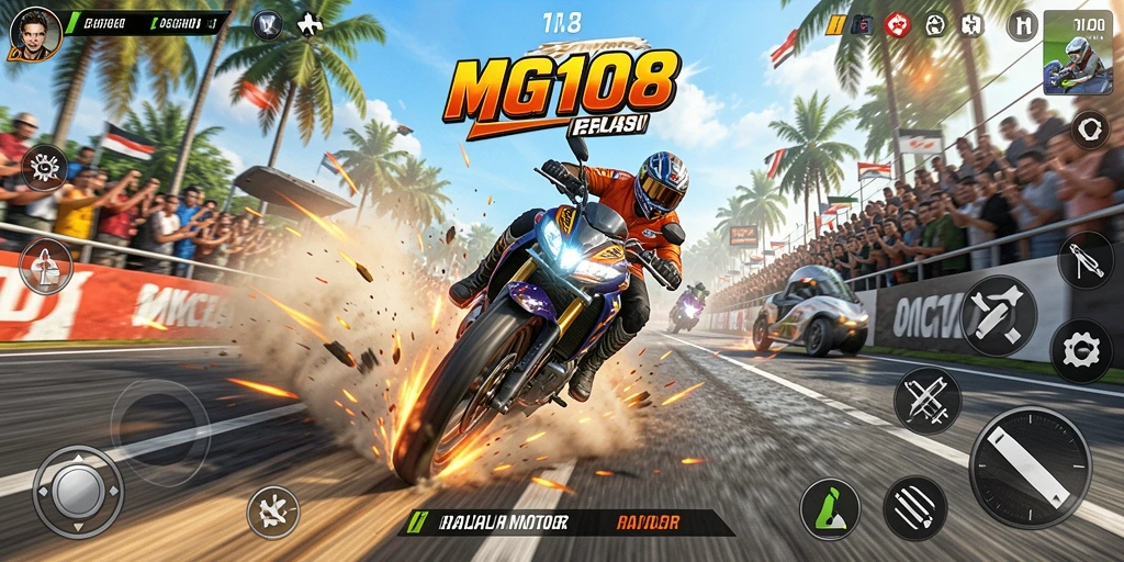 Tampilan seru saat balapan motor di MG108.