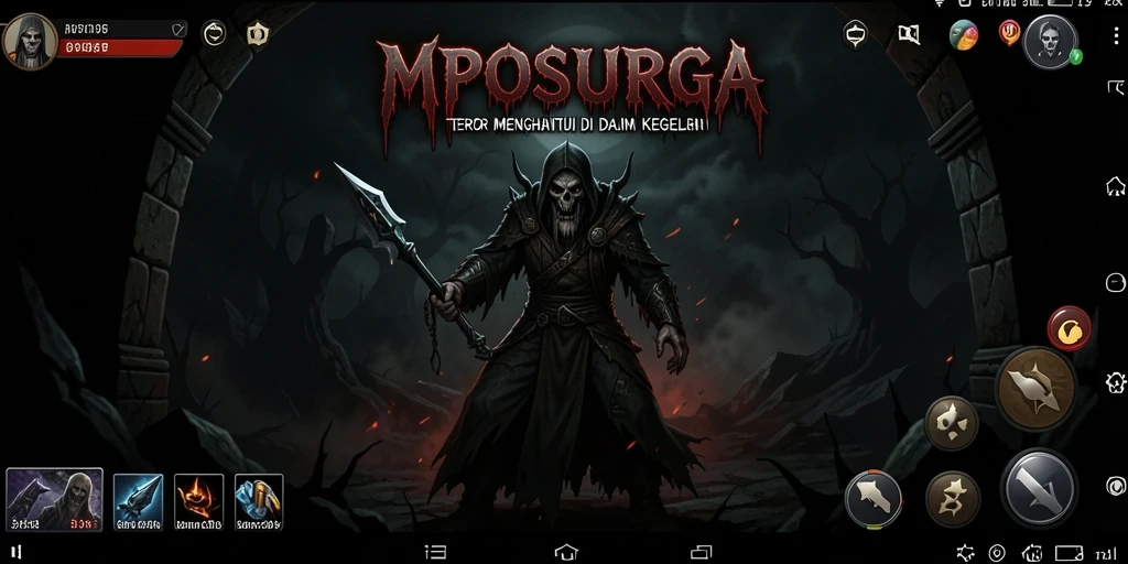 Tangkapan layar MPOSURGA menampilkan suasana horor yang mencekam.