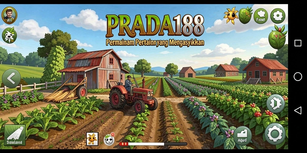 Screenshot utama PRADA188 menampilkan gameplay seru bertani.