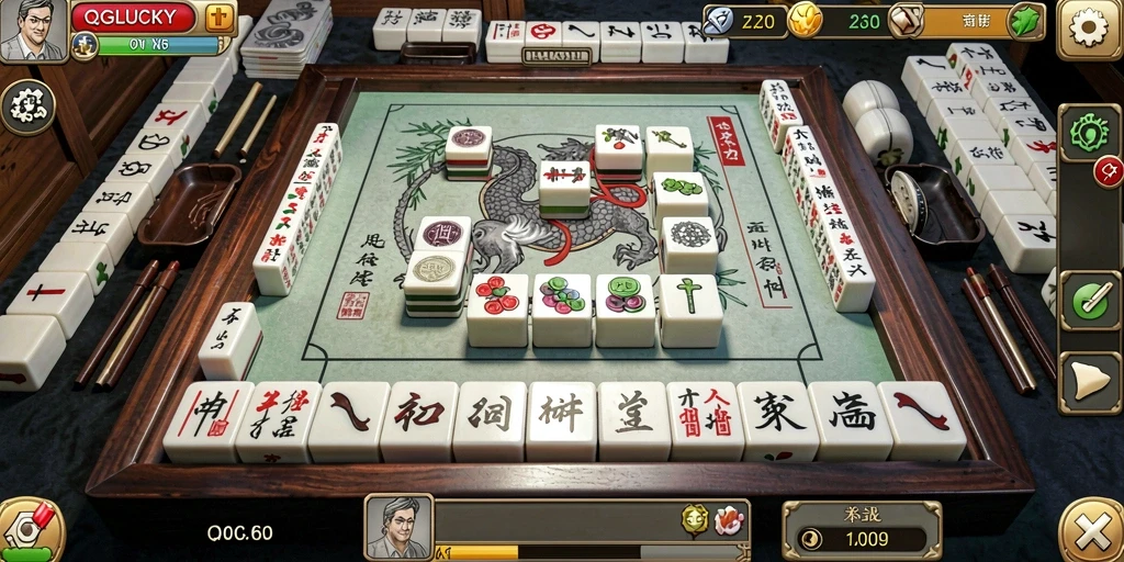 Tampilan gameplay Mahjong yang menarik dan penuh tantangan.