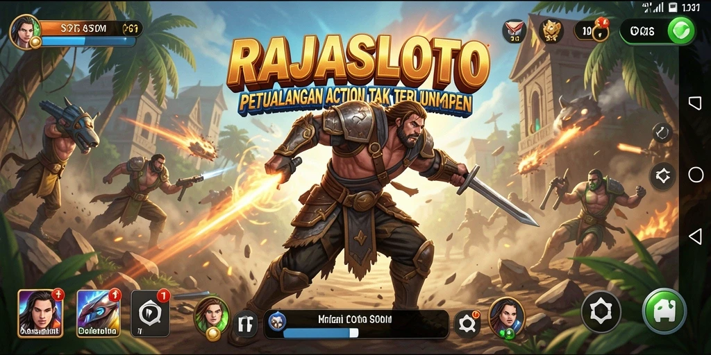 Tampilan aksi mendebarkan di RAJASLOTO dengan grafis yang menawan.