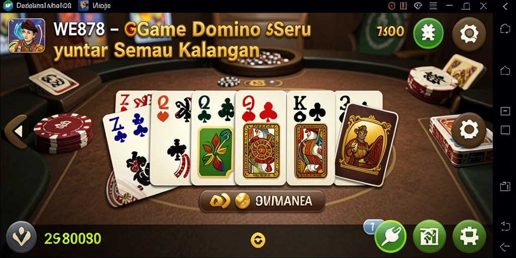 Tampilan gameplay menarik dari WE878 dalam permainan Domino.